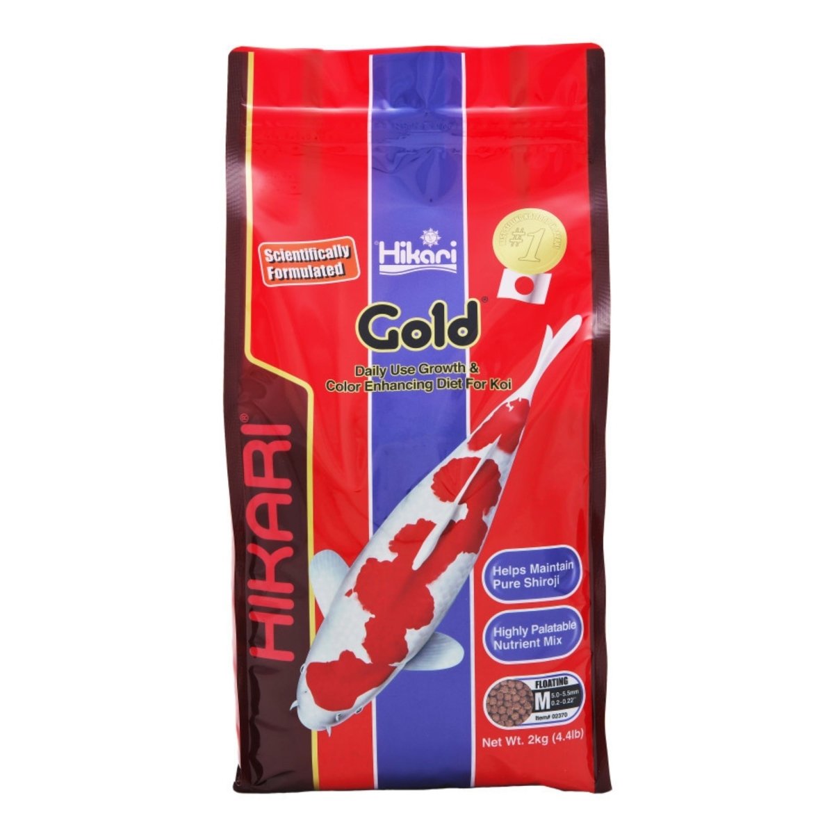 Hikari USA Gold Color Enhancing Pellet Fish Food for Koi and Pond Fishes 1ea/4.4 lb, MD - Pets Perfect