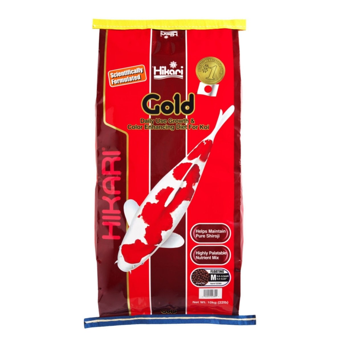 Hikari USA Gold Color Enhancing Pellet Fish Food for Koi and Pond Fishes 1ea/22 lb, MD - Pets Perfect
