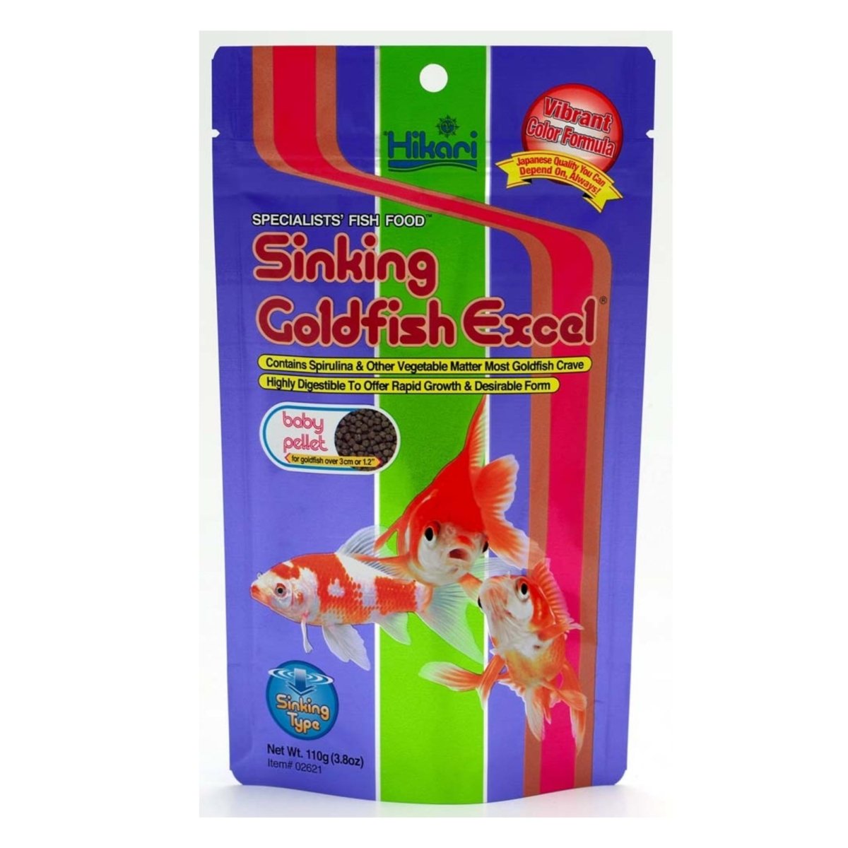 Hikari USA Sinking Goldfish Excel Pellets Fish Food 1ea/3.8 oz, Baby - Pets Perfect