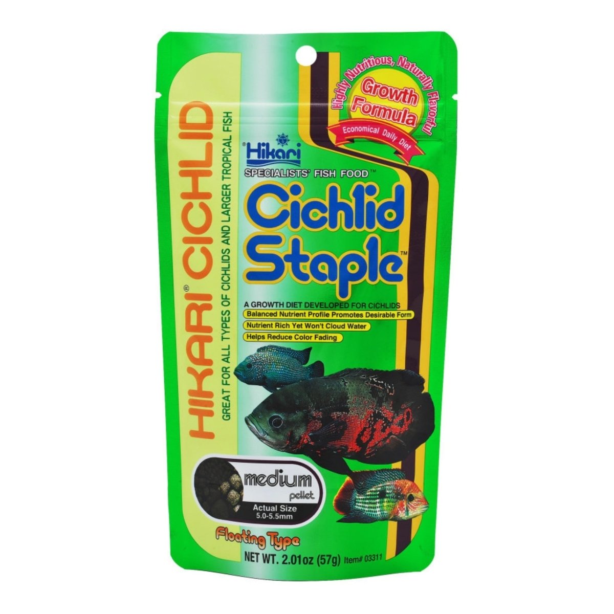 Hikari USA Cichlid Staple Pellets Fish Food 1ea/2 oz, MD - Pets Perfect