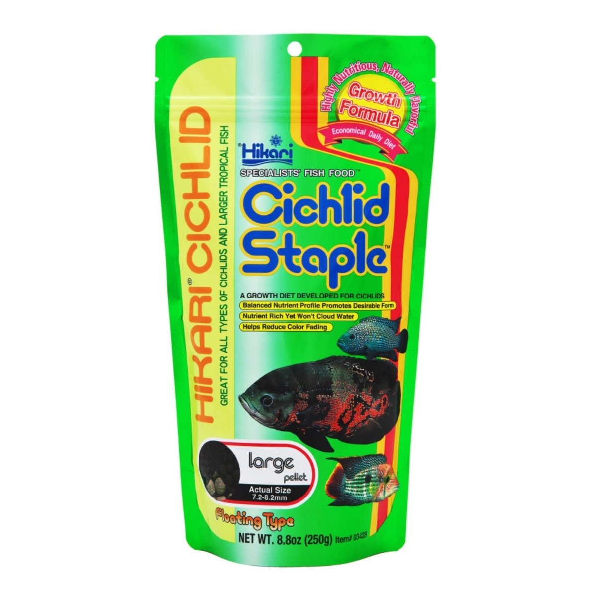 Hikari USA Cichlid Staple Pellets Fish Food 1ea/8.8 oz, LG - Pets Perfect
