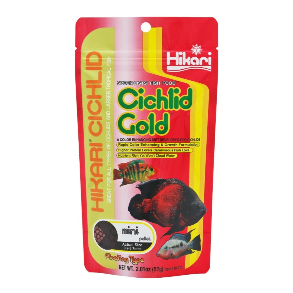 Hikari USA Cichlid Gold Pellets Fish Food 1ea/2 oz, Mini - Pets Perfect