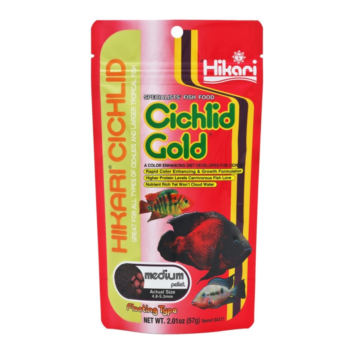 Hikari USA Cichlid Gold Pellets Fish Food 1ea/2 oz, MD - Pets Perfect