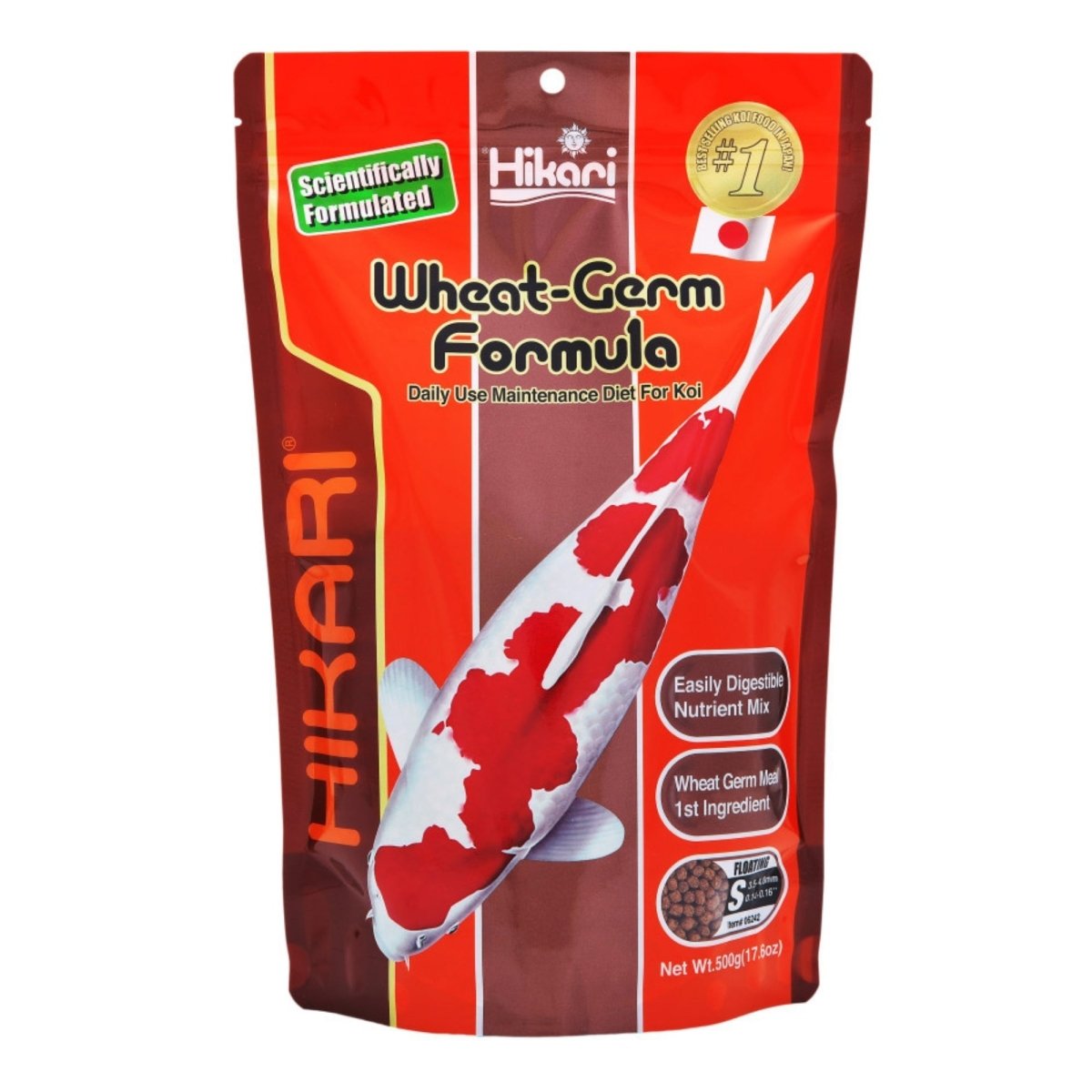 Hikari USA WheatGerm Floating Pellet Fish Food for Koi, Goldfish and Other Pond Fishes 1ea/17.6 oz, Mini - Pets Perfect