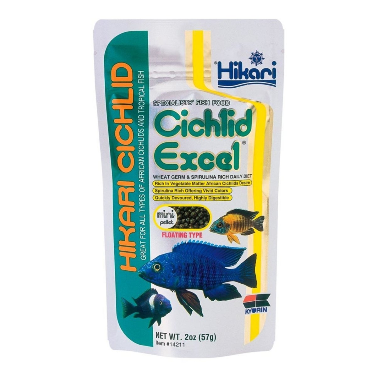 Hikari USA Cichlid Excel Pellets Fish Food 1ea/2 oz, Mini - Pets Perfect