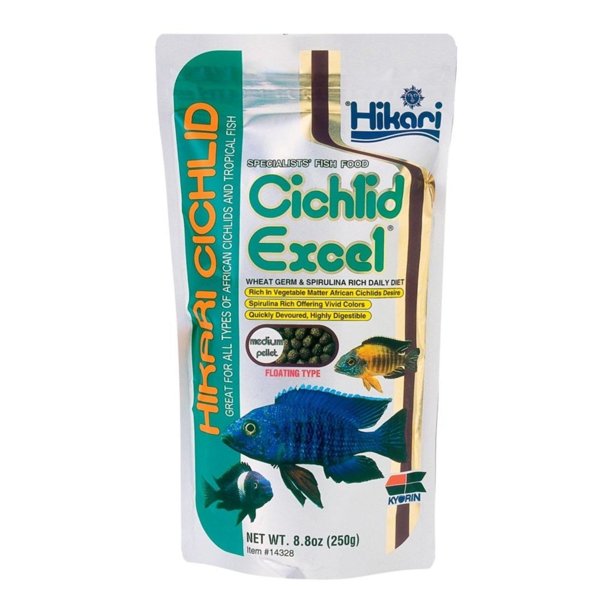 Hikari USA Cichlid Excel Pellets Fish Food 1ea/8.8 oz, MD - Pets Perfect