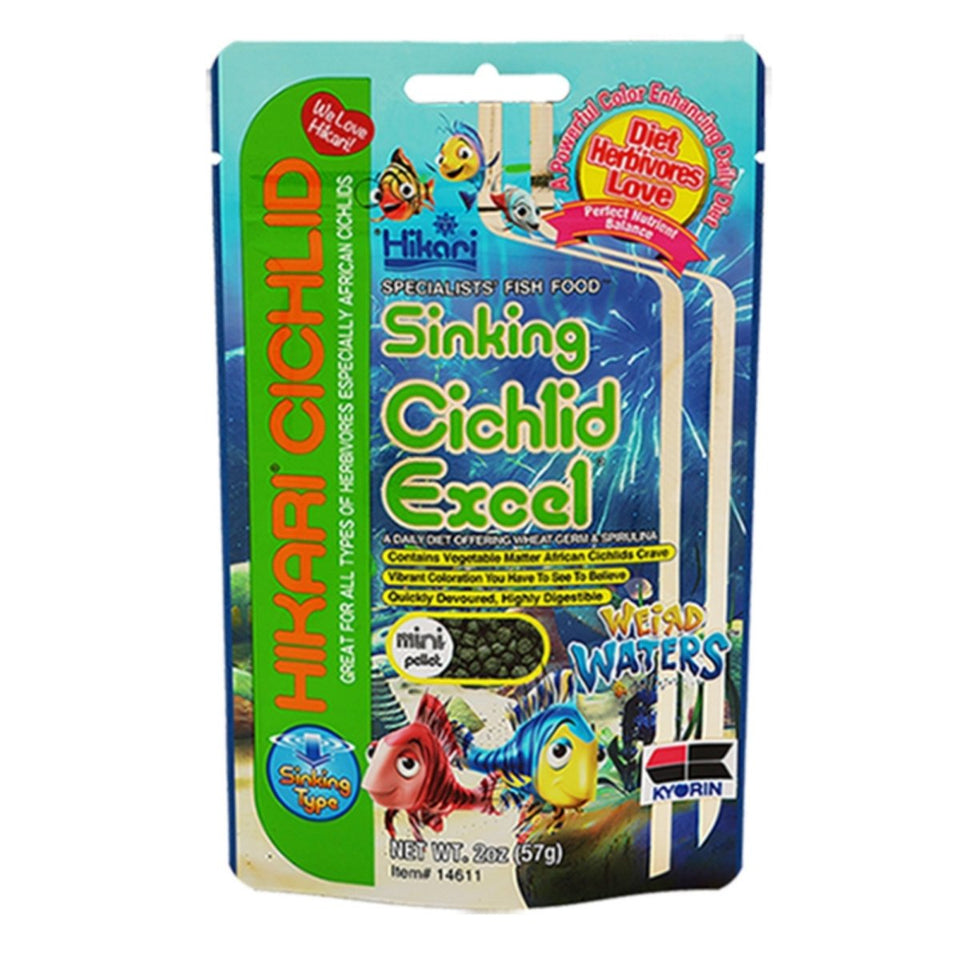 Hikari USA Weird Waters Sinking Cichlid Excel Fish Food 57 g
