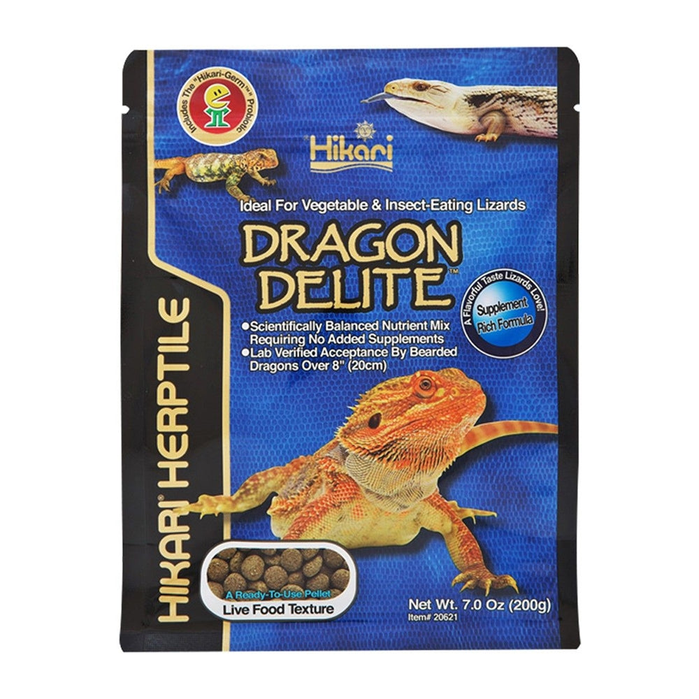 Hikari Herptile Dragon Delite Dry Reptile Food for Bearded Dragons, 7 oz