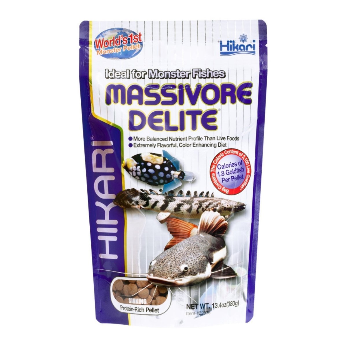 Hikari USA Massivore Delite Carnivore Pellets Fish Food 1ea/13.4 oz, LG - Pets Perfect