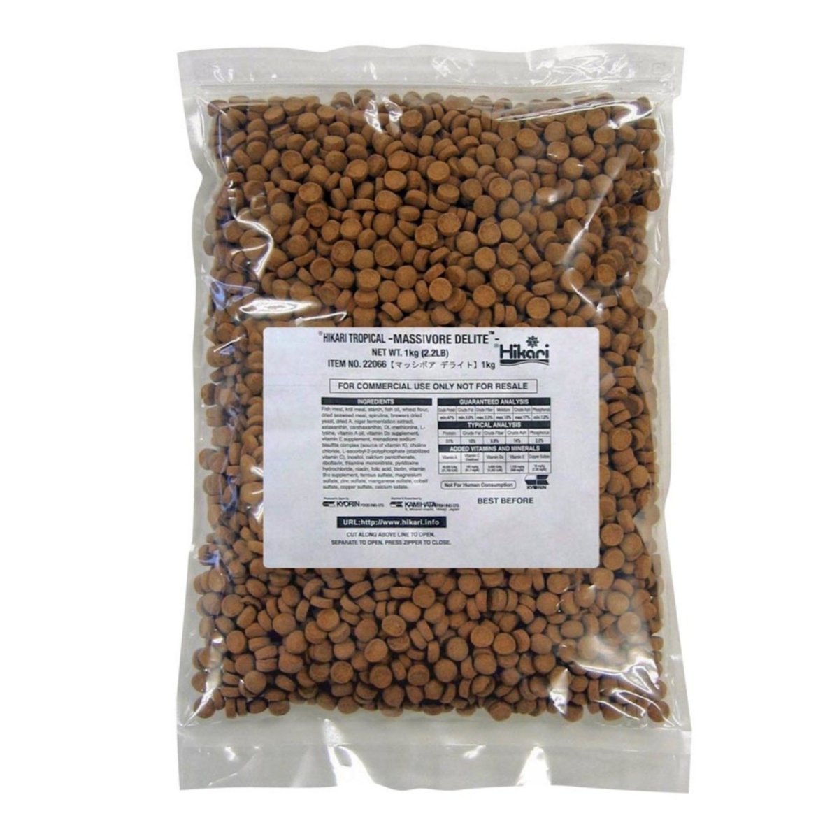 Hikari USA Massivore Delite Carnivore Pellets Fish Food 1ea/2.2 lb, LG - Pets Perfect