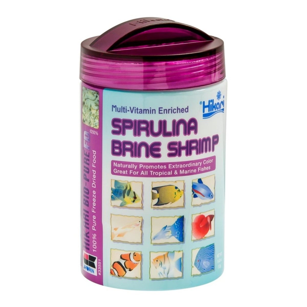 Hikari USA BioPure Spirulina Brine Shrimp Freeze Dried Fish Food 1ea/0.42 oz - Pets Perfect