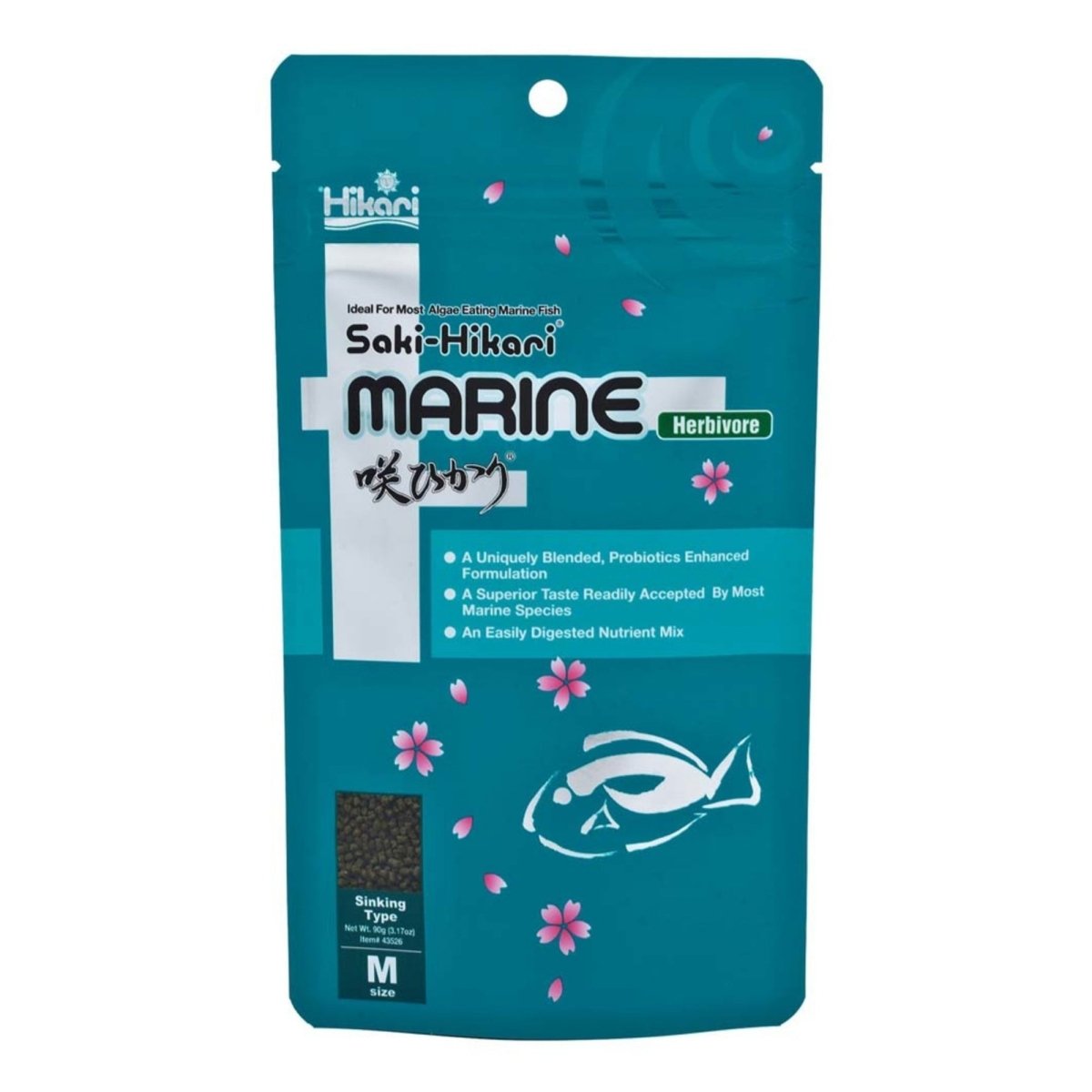Hikari USA SakiHikari Marine Herbivore Pellets Fish Food 1ea/3.17 oz, MD - Pets Perfect