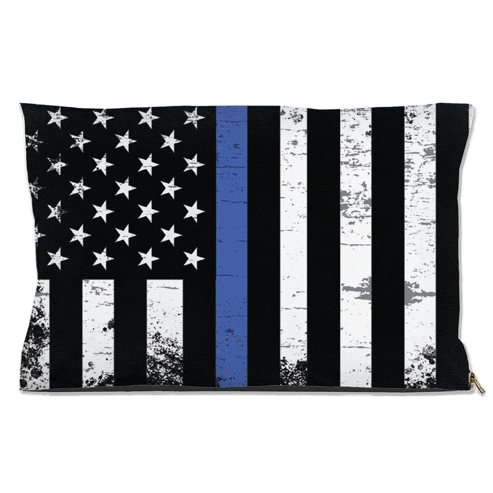 Thin Blue Line Dog Bed, Water Resistant/40x50 inch, view 5