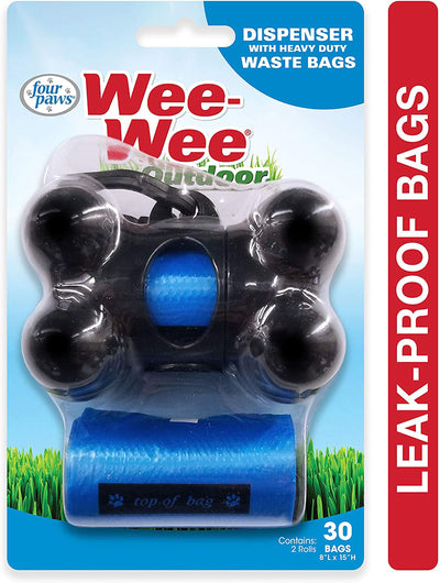 Four Paws WeeWee Outdoor Dog Waste Bag Dispenser with Heavy-Duty Waste Bags 30 ct