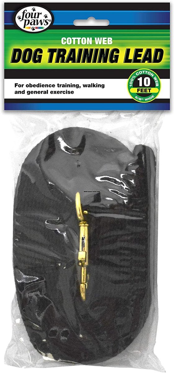 Four Paws Cotton Web Dog Lead Black, 1ea/10 Foot - Pets Perfect