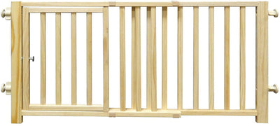 Four Paws Walkover Wood Dog Gate with Door 30-44 in W x 18 in H
