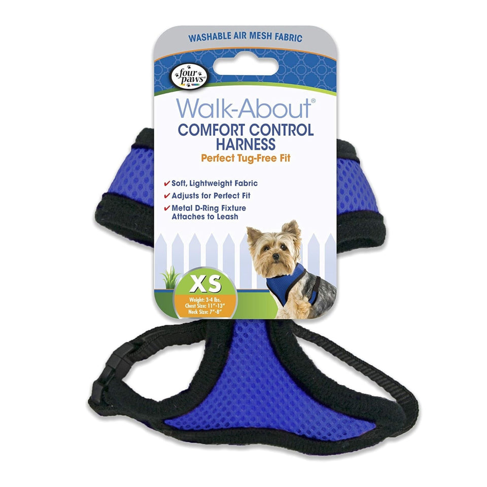 Four Paws Comfort Control Dog Harness Blue Extra Small