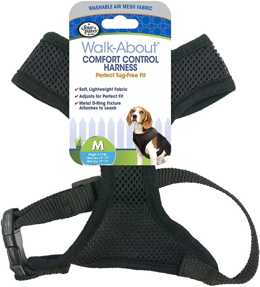 Four Paws Comfort Control Dog Harness Black 1ea/Extra Large - Pets Perfect