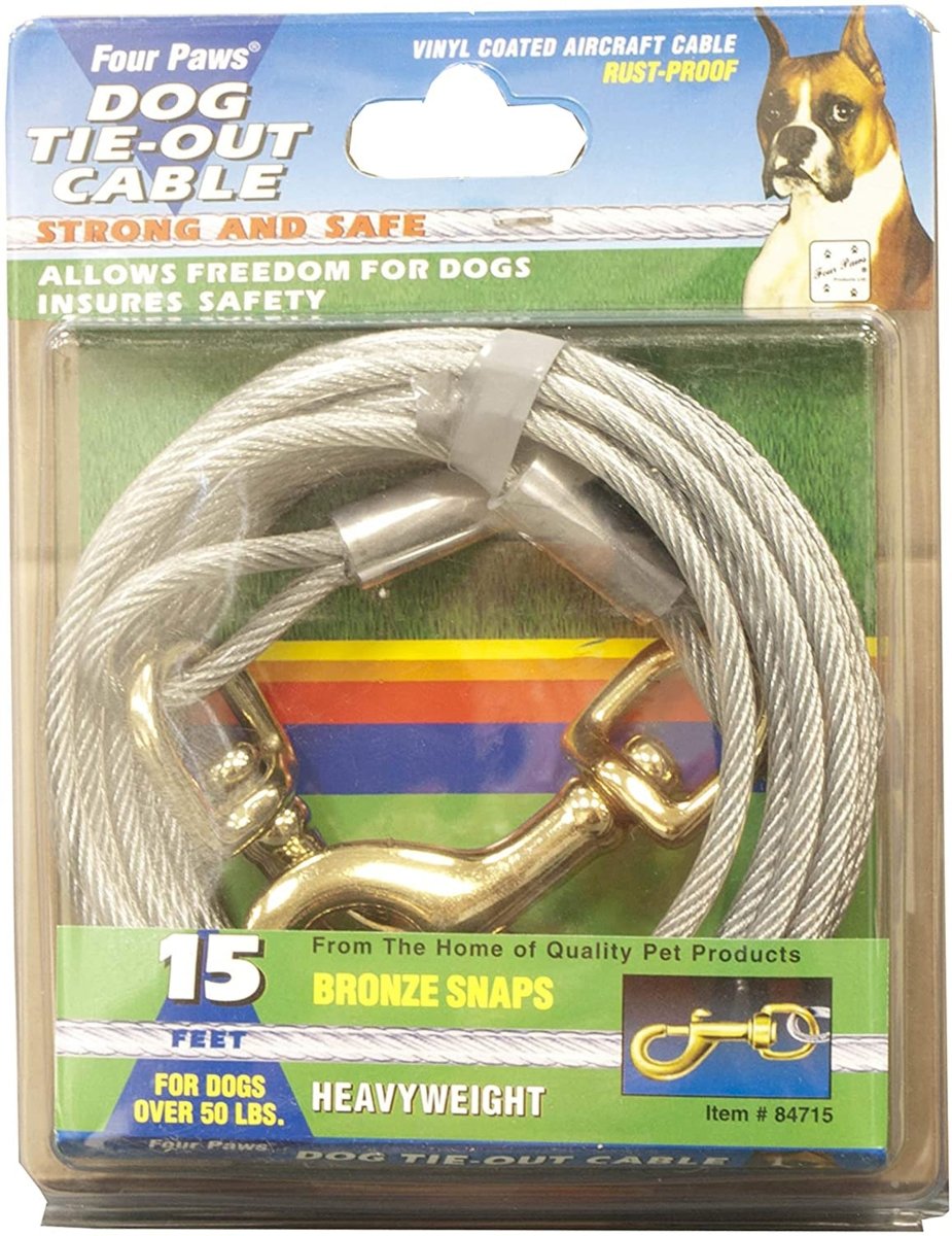 Four Paws Heavy Weight Dog Tie Out Cable Silver, 1ea/15 Foot - Pets Perfect