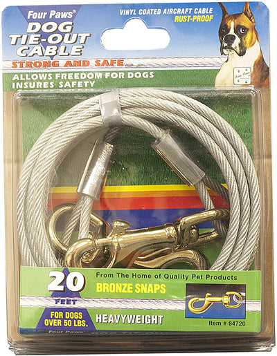 Four Paws Heavy Weight Dog Tie-Out Cable Silver, 20 ft