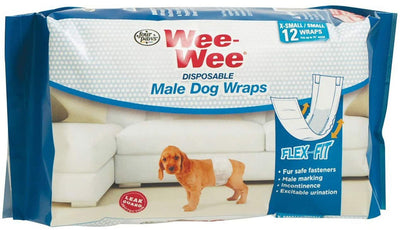 Four Paws WeeWee Disposable Male Dog Wraps X-Small/Small 12 ct