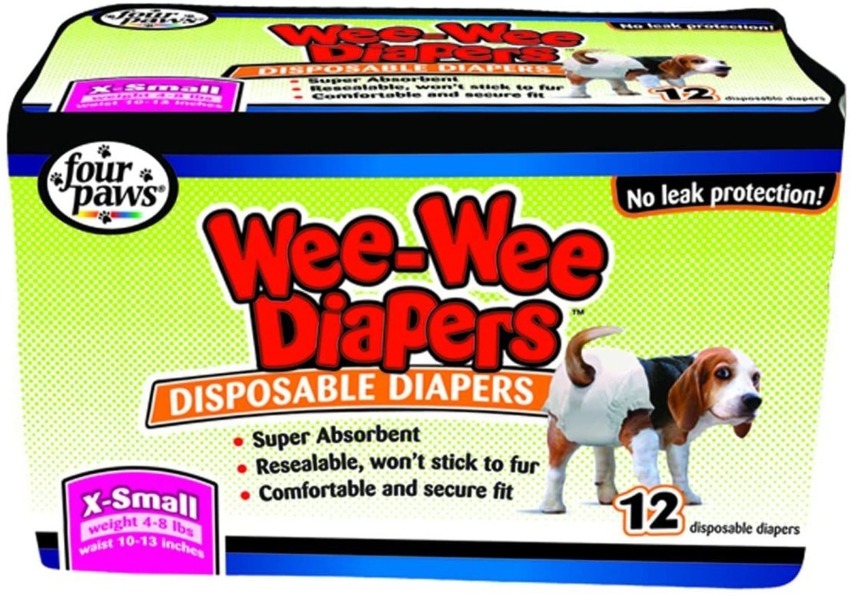 Four Paws WeeWee Disposable Dog Diapers 1ea/XS 12 ct - Pets Perfect