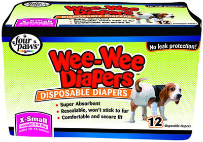 Four Paws WeeWee Disposable Dog Diapers X-Small 12 ct