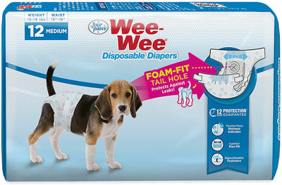 Four Paws WeeWee Disposable Dog Diapers Medium 12 ct