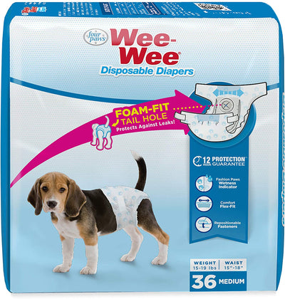 Four Paws WeeWee Disposable Dog Diapers Medium 36 ct