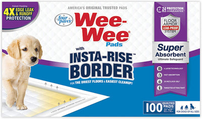 Four Paws WeeWee Super Absorbent Dog Pee Pads with InstaRise Border, 22 in x 23 in 10 ct