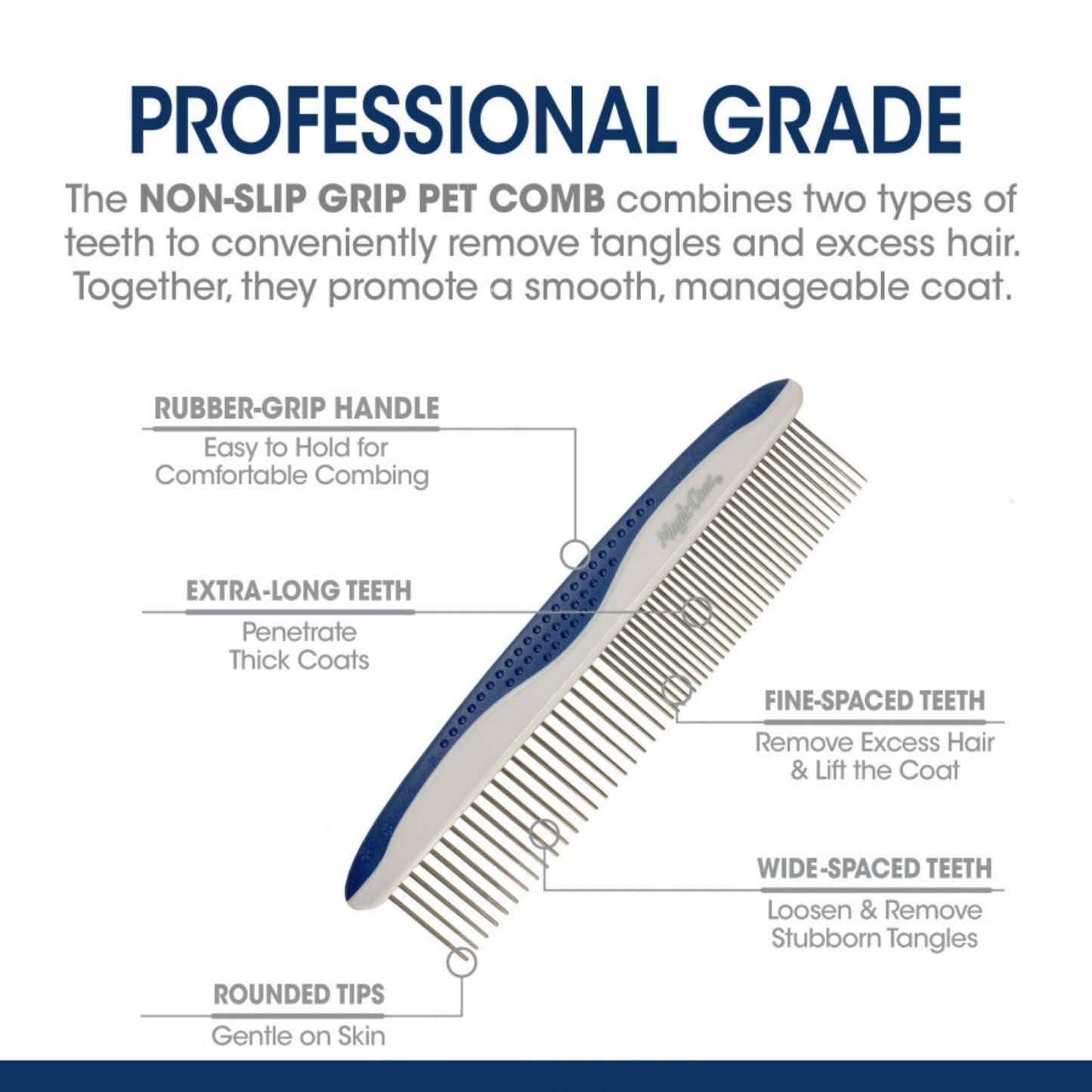 Four Paws Magic Coat Professional Series Non-Slip Grip Pet Comb (1 ct), view 4