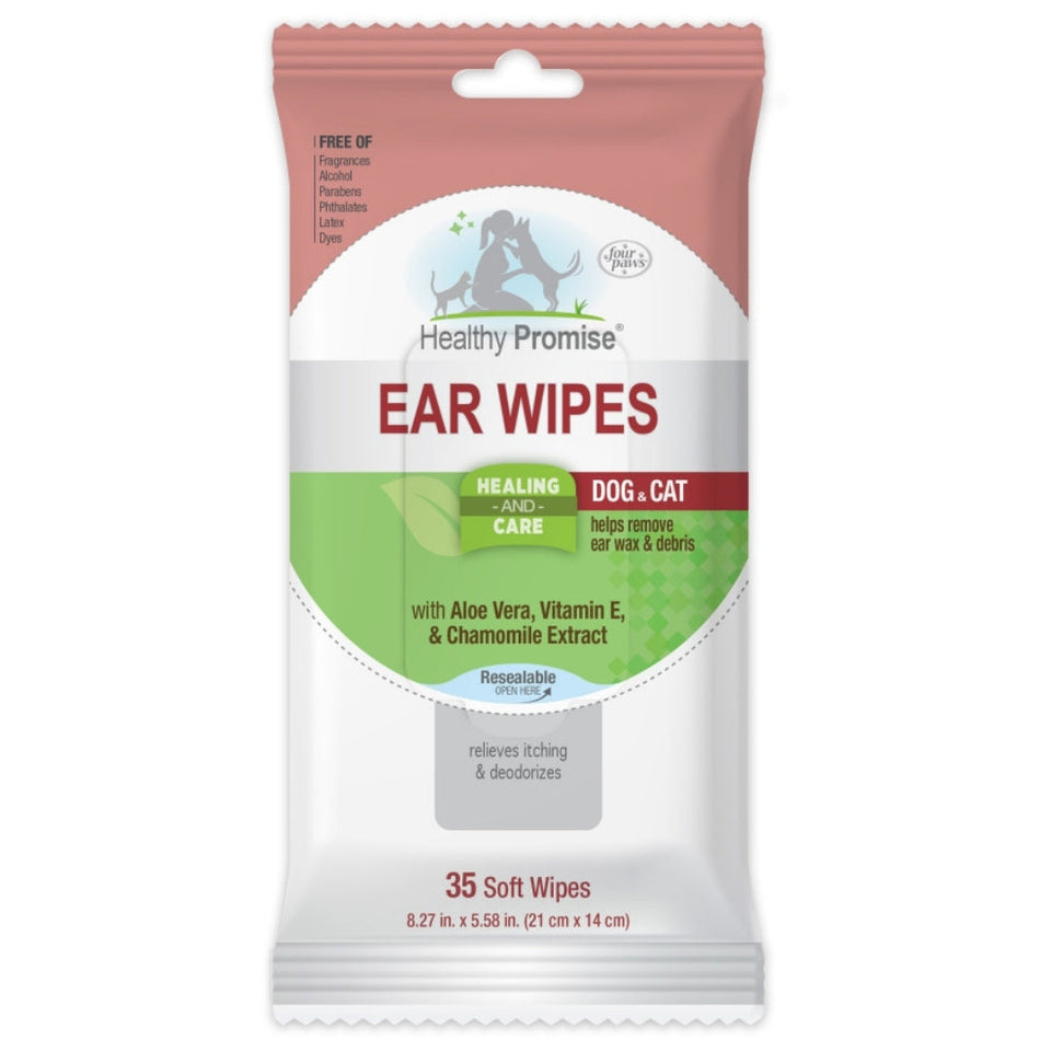 Four Paws Healthy Promise Cat Dog Ear Wipes 35 ct