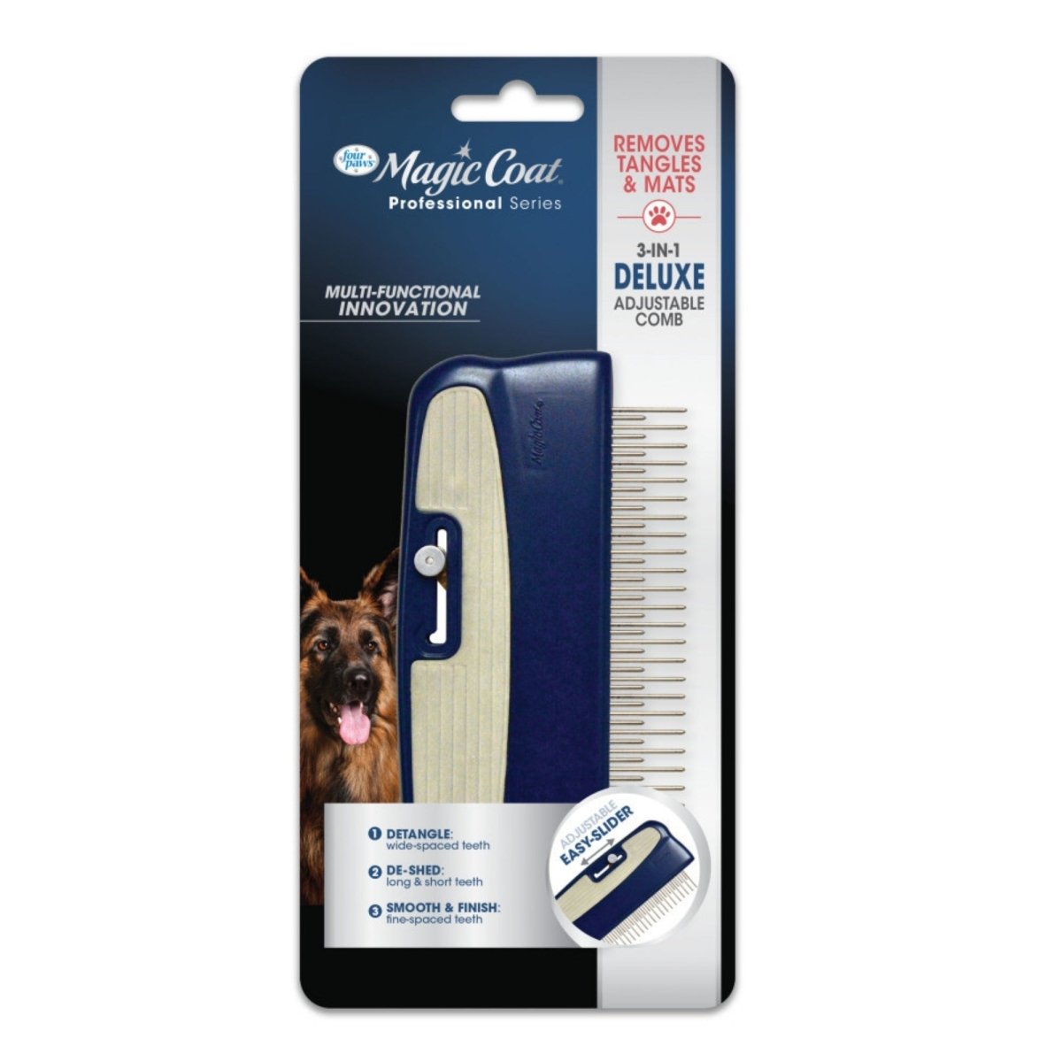 Four Paws Magic Coat Professional Series 3in1 Deluxe Adjustable Dog Comb 1ea/1 ct - Pets Perfect
