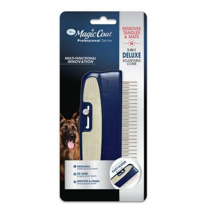 Four Paws Magic Coat Professional Series 3in1 Deluxe Adjustable Dog Comb 1ea/1 ct - Pets Perfect