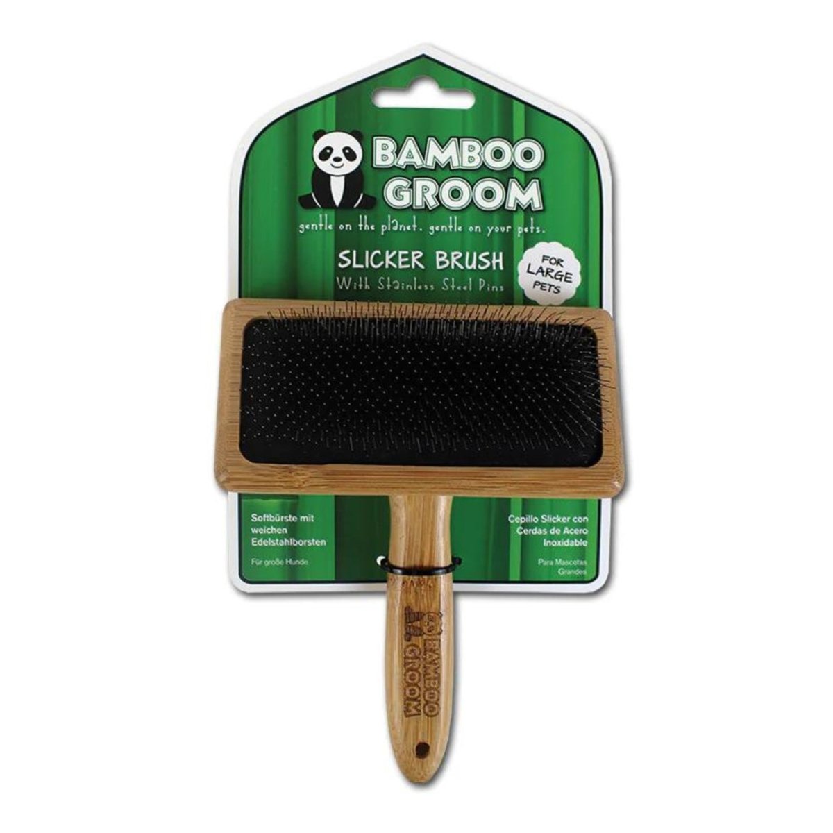Bamboo Groom Slicker Brush Large - Pets Perfect