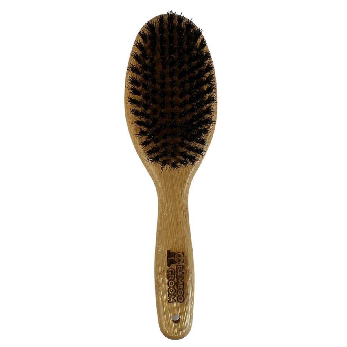 Bamboo Groom Oval Boar Bristle Brush Large - Pets Perfect