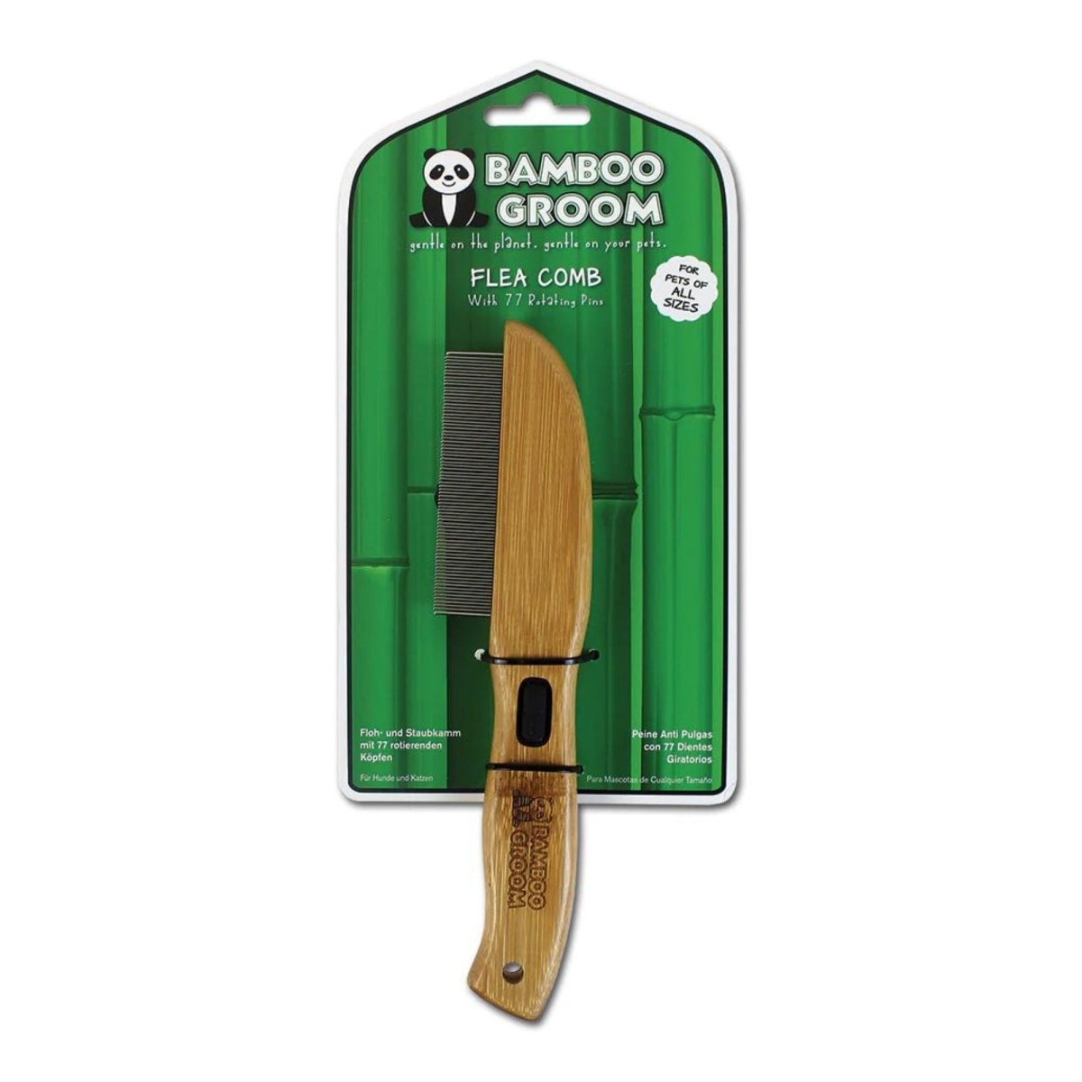 Bamboo Groom Rotating Flea Comb - Pets Perfect