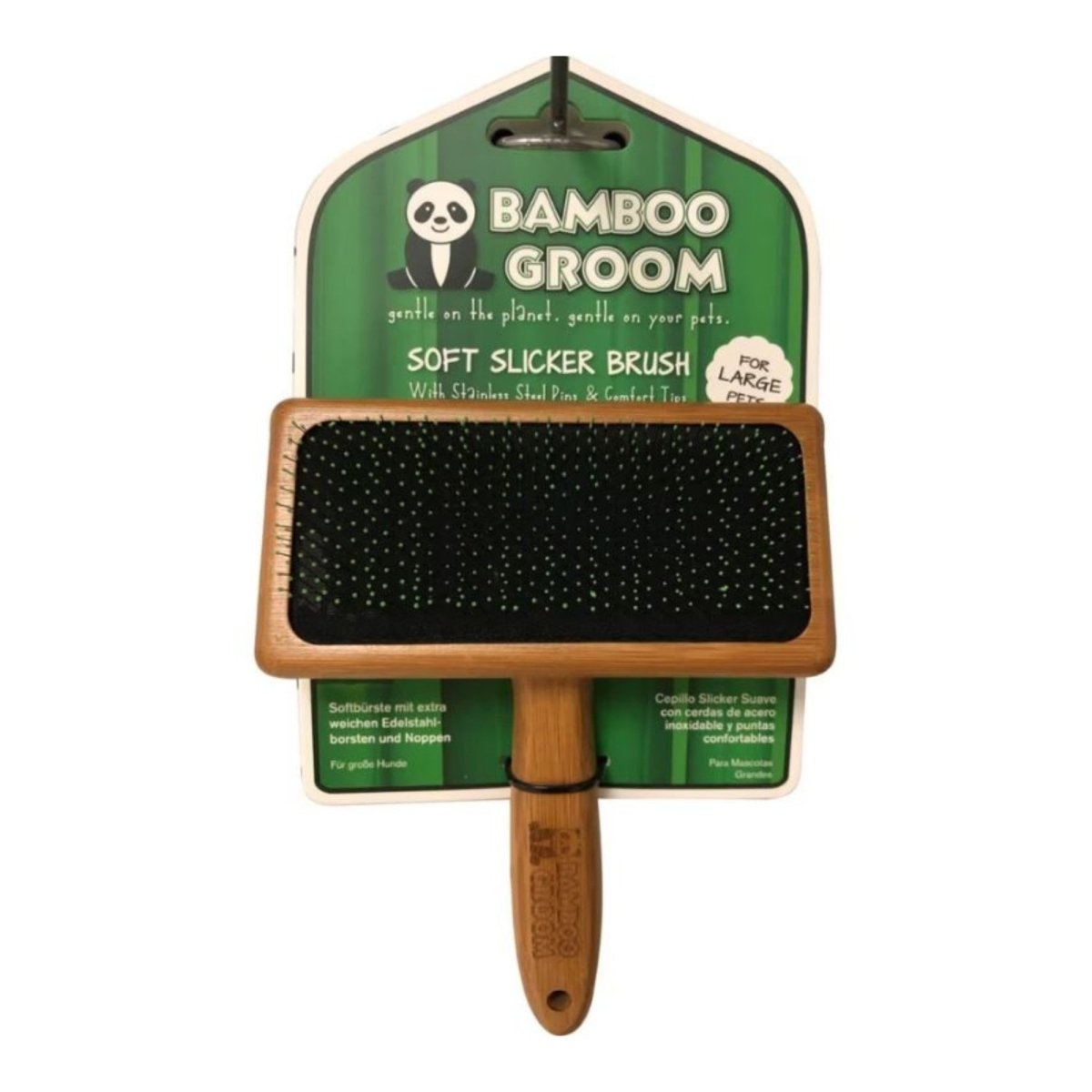 Bamboo Groom Soft Slicker Brush Large - Pets Perfect