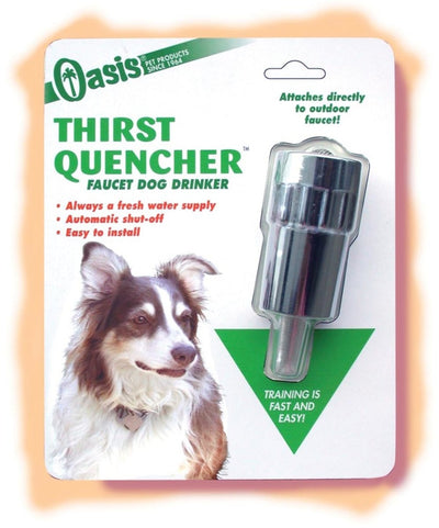 Oasis Thirst Quencher Faucet Dog Drinker Silver - Pets Perfect