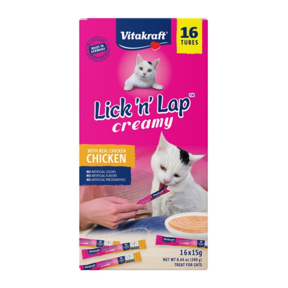 Vitakraft Lick N Lap Creamy Cat Treat Chicken 8.4oz. - 16 Pk - Pets Perfect