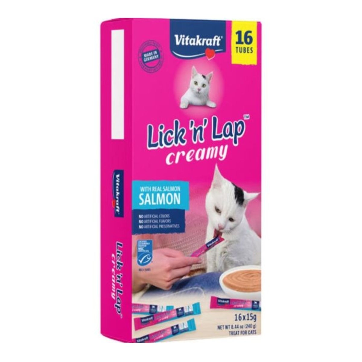 Vitakraft Lick N Lap Creamy Cat Treat Salmon 8.4oz. - 16 Pk - Pets Perfect