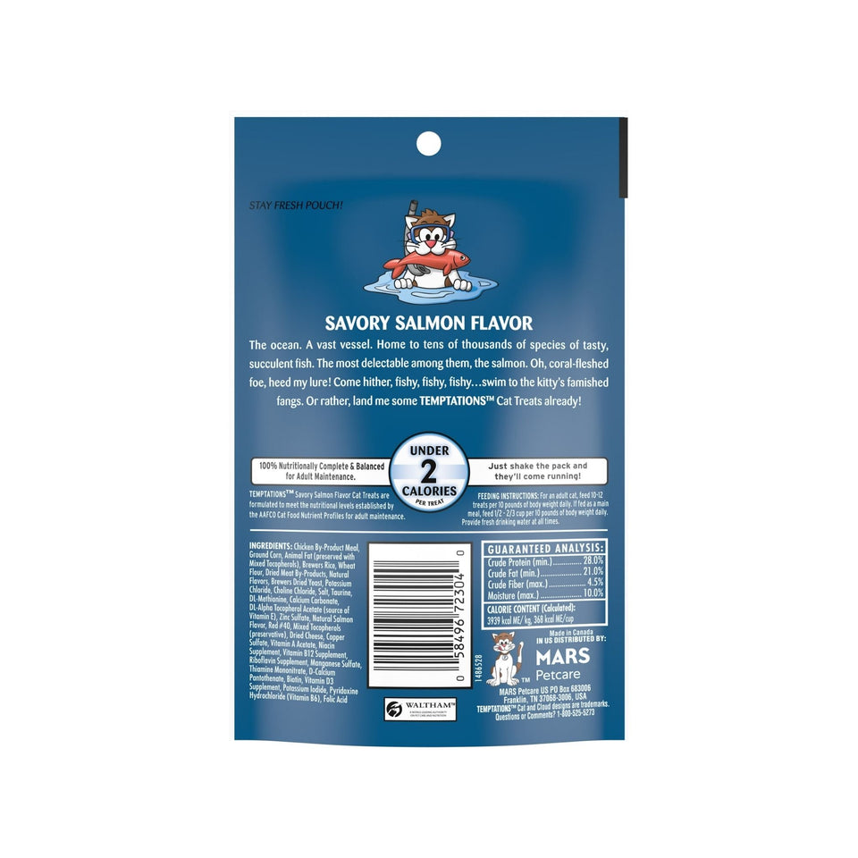 Temptations Classics Crunchy & Soft Adult Cat Treats Savory Salmon 1ea/3oz.