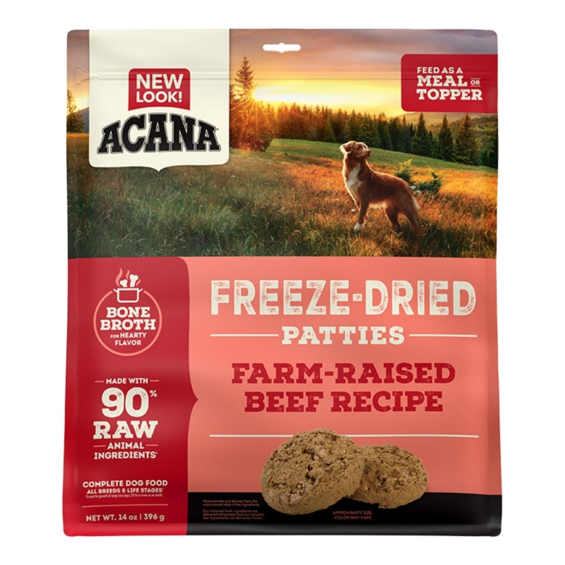Acana Dog GF Freeze-Dried Patties Farm Raised Beef Recipe 14 oz