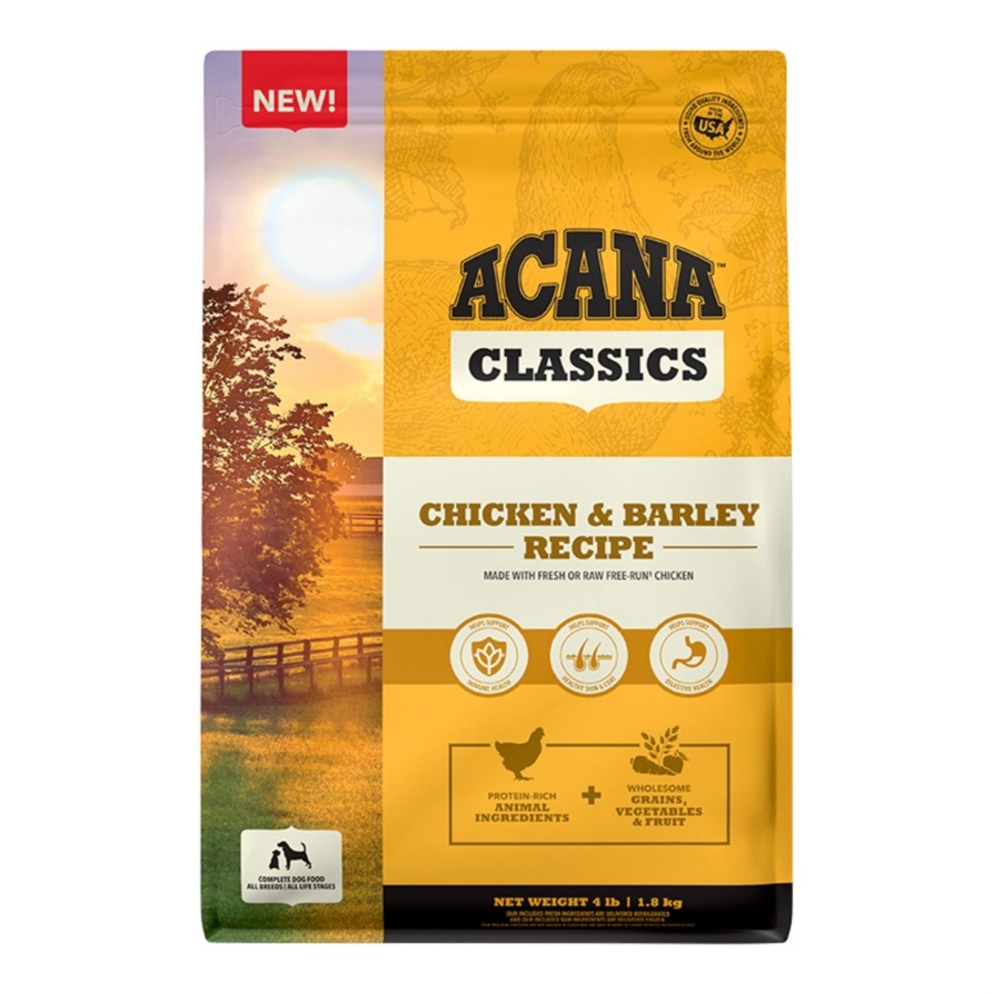 Acana Dog Classics Chicken & Barley Recipe 4 lb