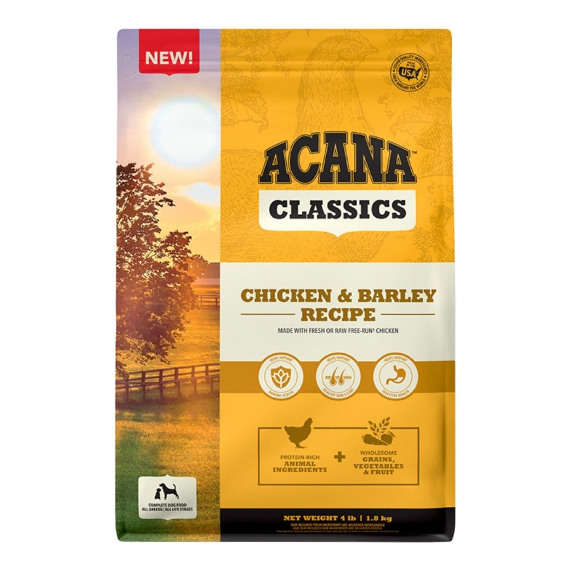 Acana Dog Classics Chicken & Barley Recipe 4 lb