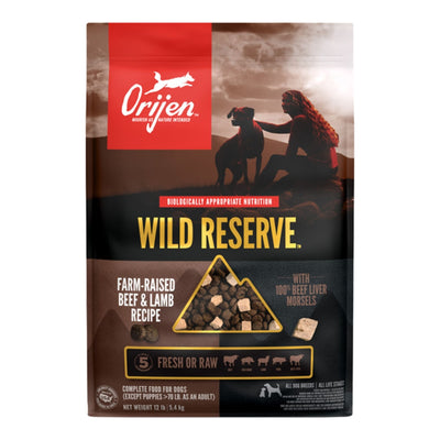 Orijen Dog Wild Reserve Grain Free Farm Raised Beef & Lamb Recipe 12Lbs