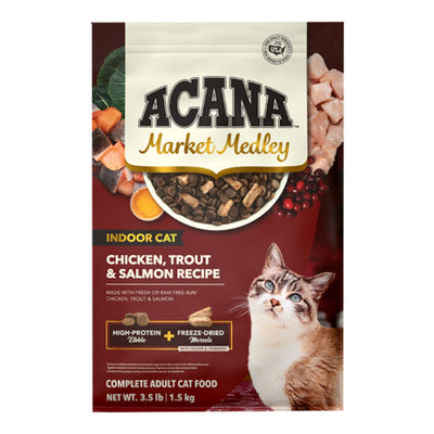 Acana Cat Market Medley Grain Free Indoor Poultry & Fish + Freeze-Dried Chicken Morsels 3.5Lbs