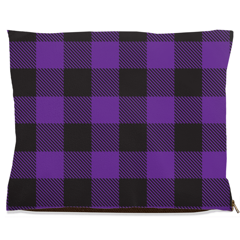 Buffalo Plaid Purple Dog Bed, Fleece/30x40 inch, view 4