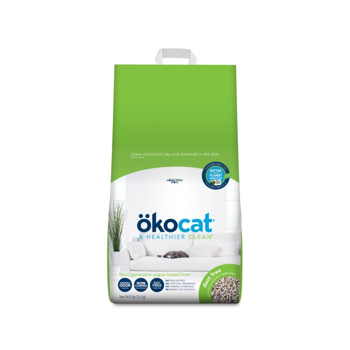 Okocat Litter Dust Free Paper Cat Litter 1ea/8 lb - Pets Perfect