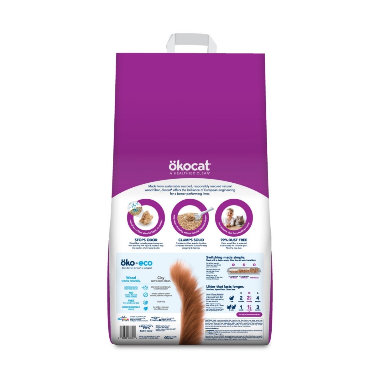 Okocat Litter Low Tracking Clumping Wood Cat Litter 1ea/14 lb - Pets Perfect